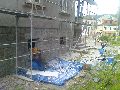 pískování domu - v průběhu pískování